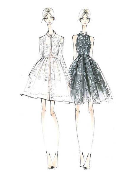 Эскизы одежды дизайнеров