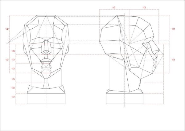 Гипсовая голова обрубовка