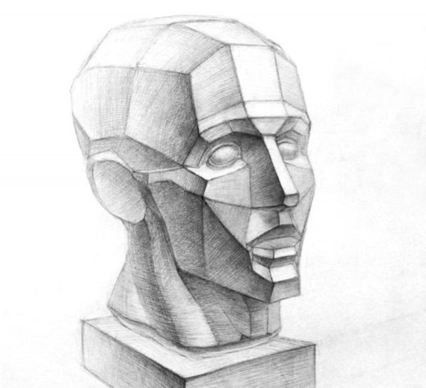 Давид гипсовая голова обрубовка