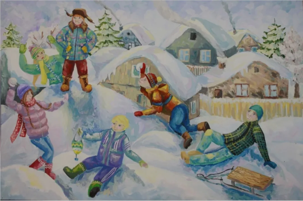 Новый год композиция живопись