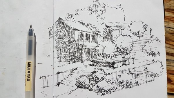 Скетчинг Кичигин ландшафтный