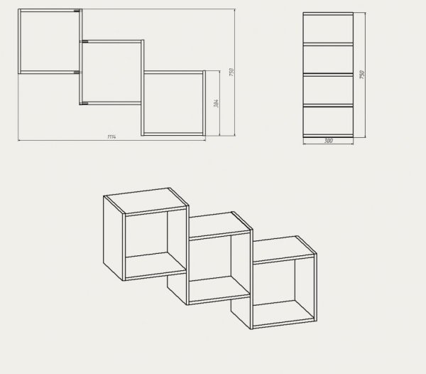 Эскиз книжной полки