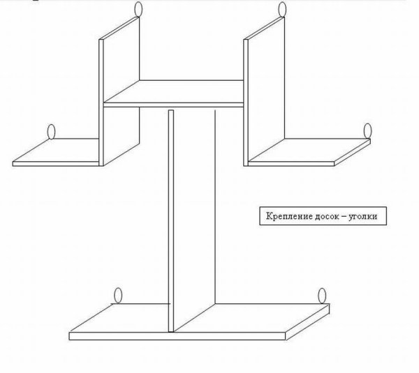 Чертеж деревянной полки
