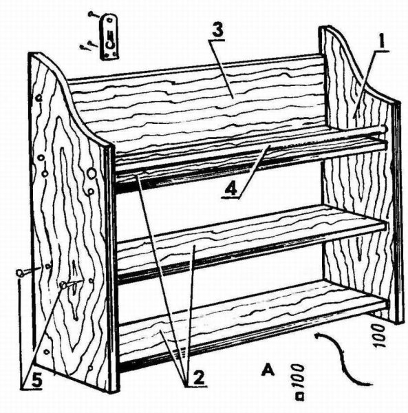 Стеллаж для обуви чертеж