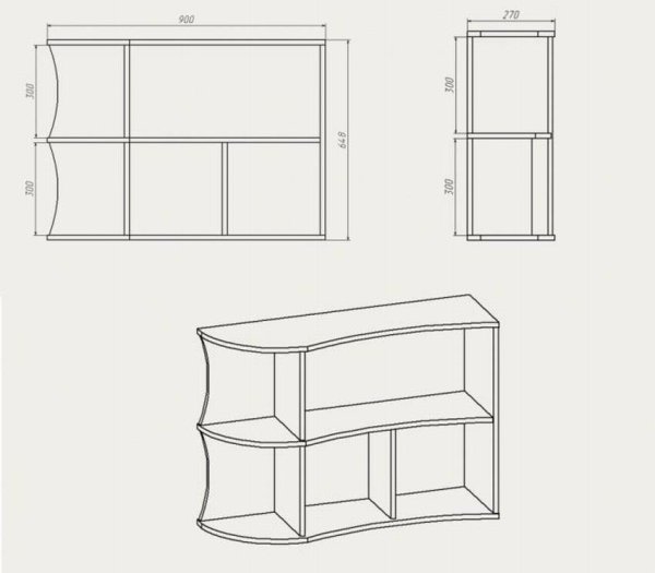 Чертеж полки