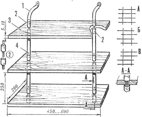 Подставка под обувь из профильной трубы чертежи