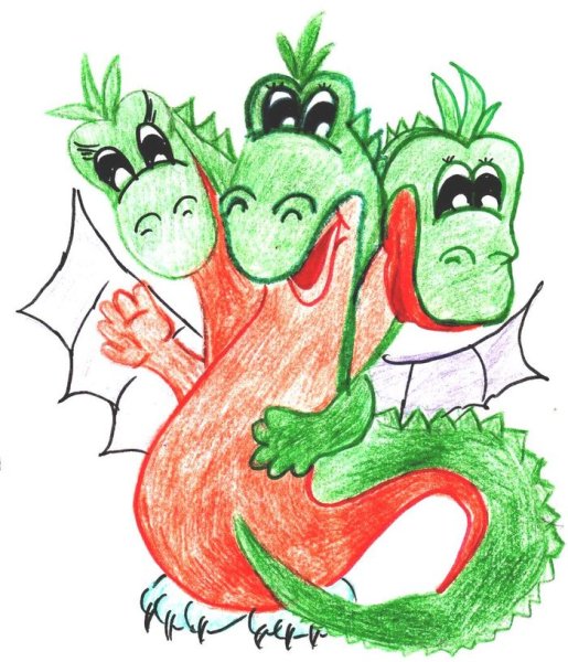 Трехголовый дракон раскраска