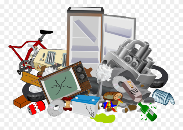 Куча мусора на прозрачном фоне