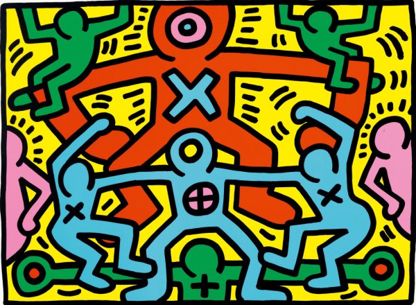 Кит Харинг картины Пляшущие человечки