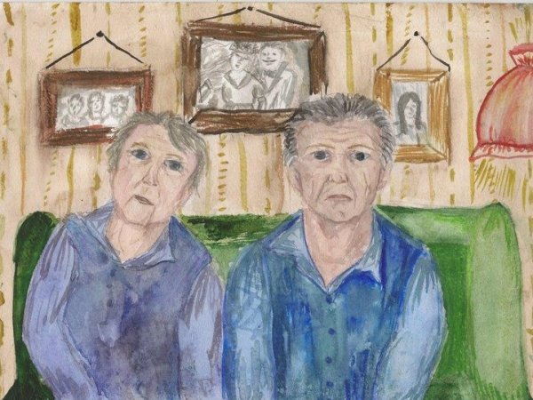 Бабушка и дедушка рисунок