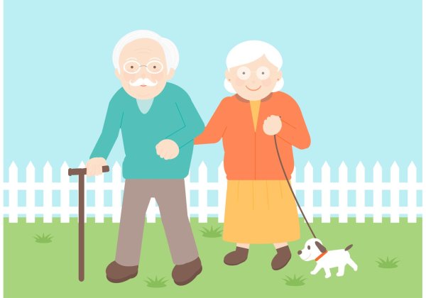 Пожилые люди иллюстрация