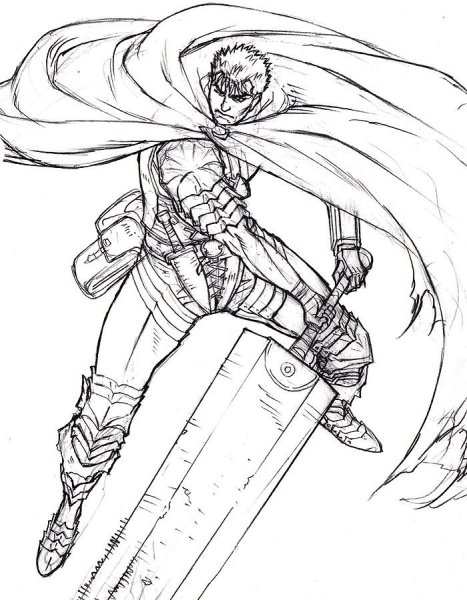 Гатс Берсерк скетч