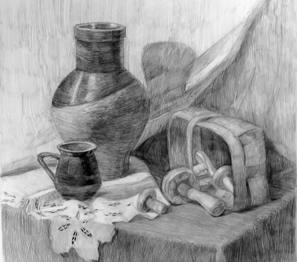 Натюрморт рисунок карандашом