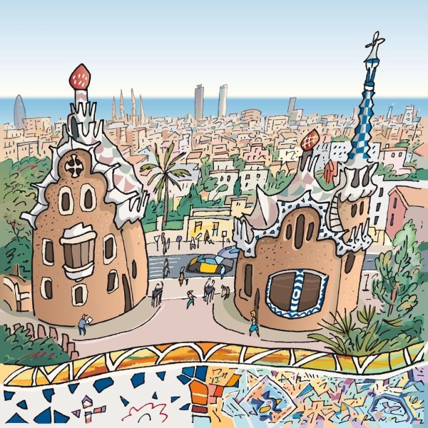 Барселона Антонио Гауди нарисовать