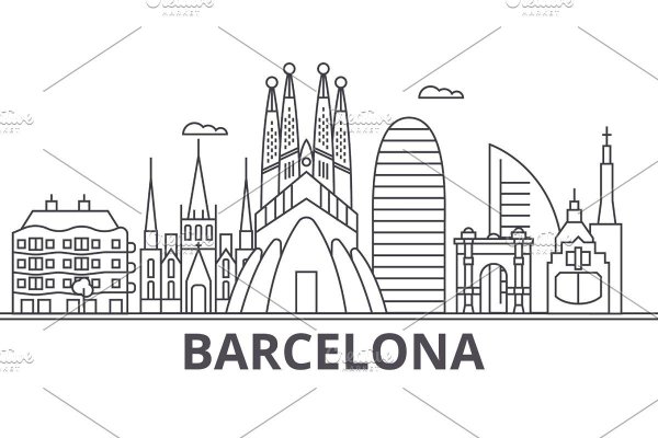 Барселона город раскраска