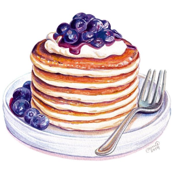 Блины акварель
