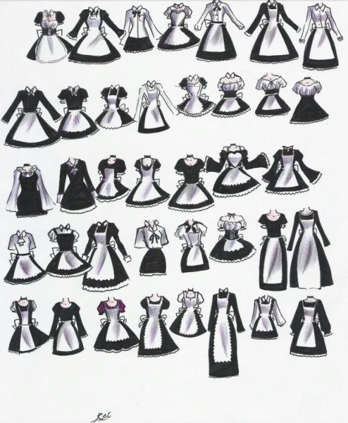 Костюм горничной для рисования