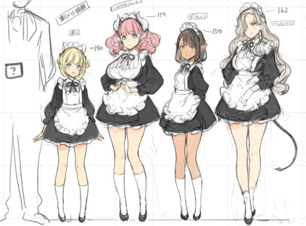 Одежда горничной референс для рисования