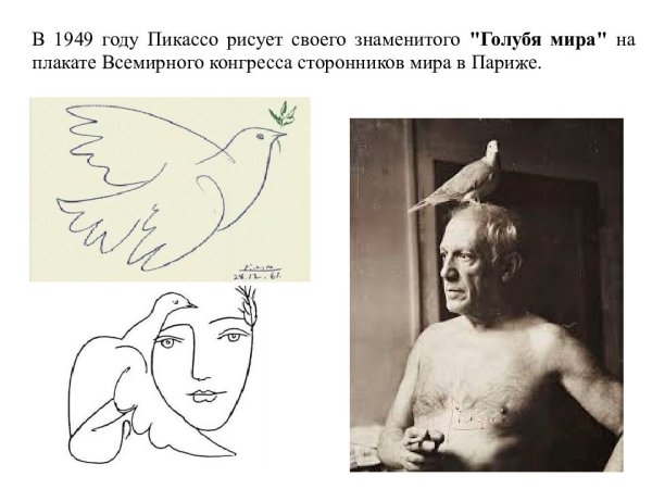 Голубка символ мира Пикассо