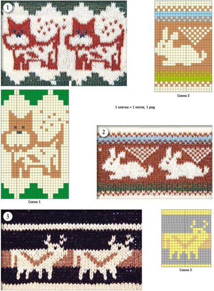 Жаккардовые узоры интарсия