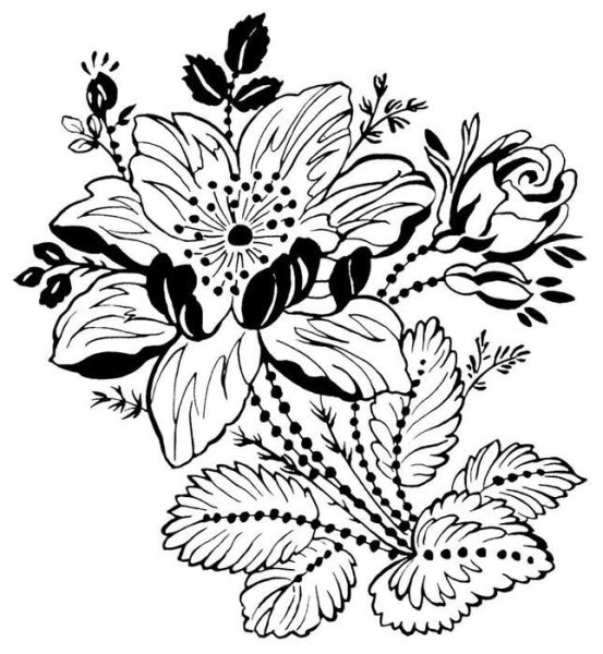 Цветочная роспись трафареты