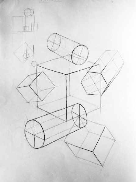 Композиция из геометрических тел динамика