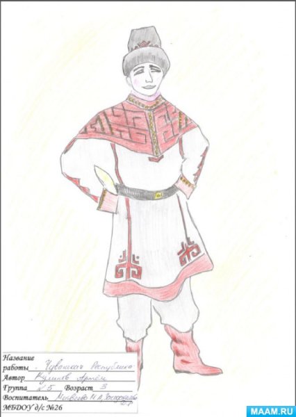 Национальный костюм чувашей рисунок
