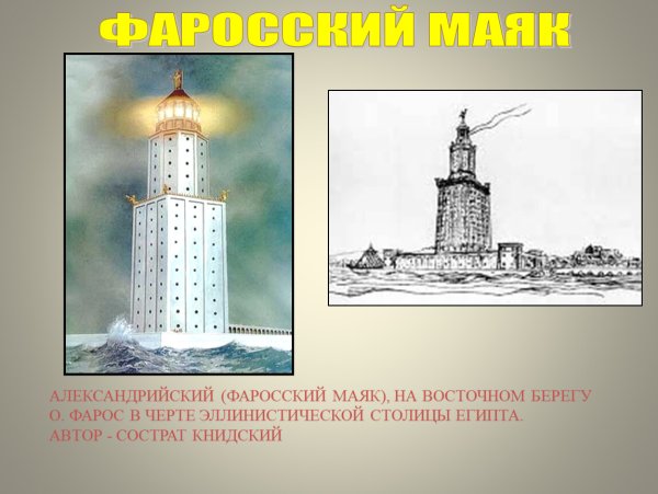 Фаросский Маяк Архитектор