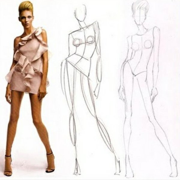 Модельные скетчи позы