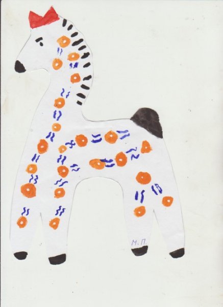 Олешек Дымковская игрушка раскраска