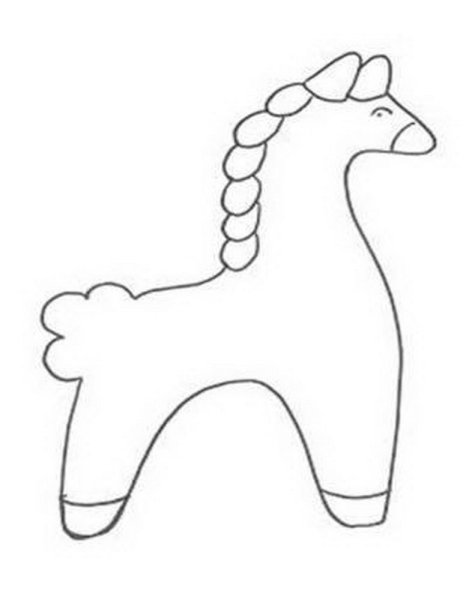 Дымковская игрушка лошадка пластилинография