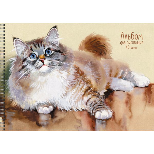 Персидская кошка акварель