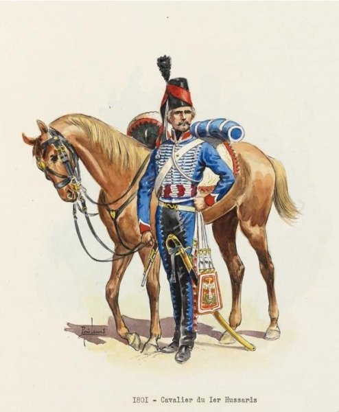 Гусар на коне рисунок