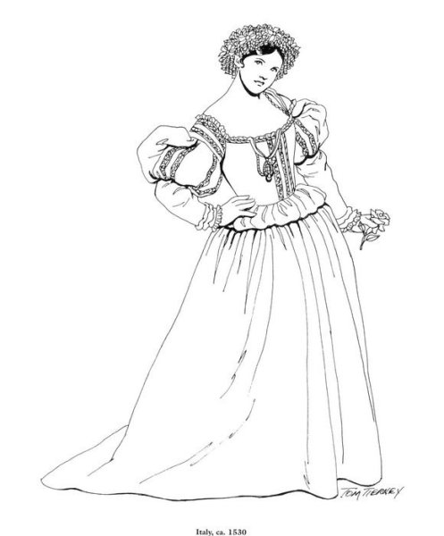 Платья 19 века раскраска