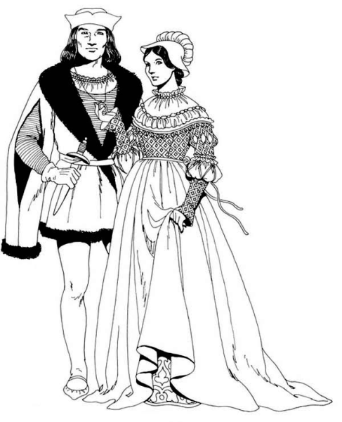 Эскиз одежды в стиле Барокко