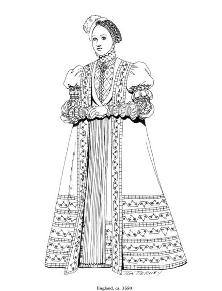 Эскизы старинных платьев