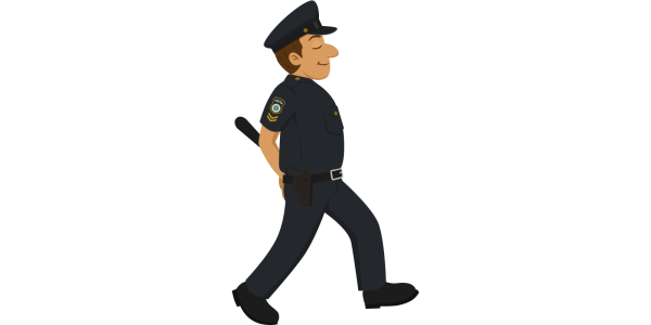 Полицейский на прозрачном фоне