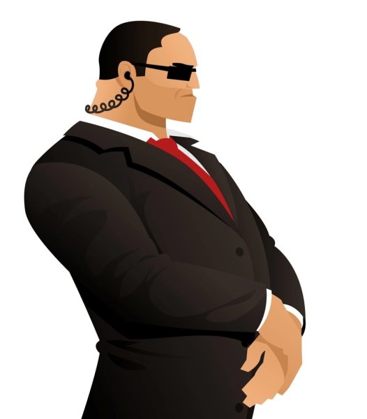 Охрана на белом фоне