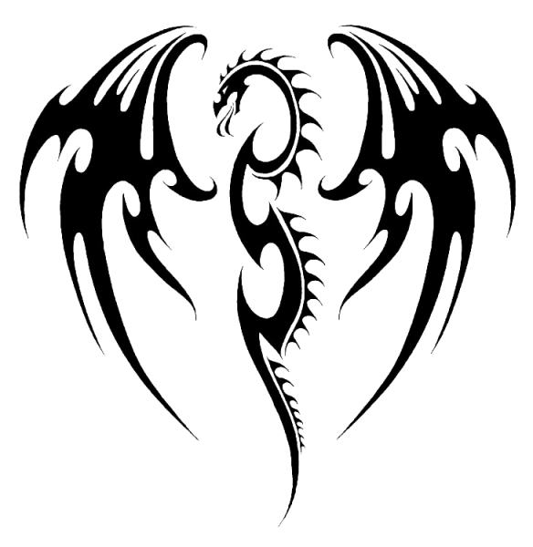 Дракон черно белый