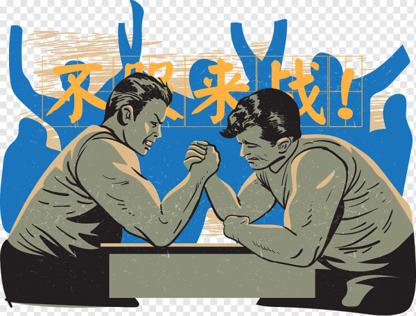 Армрестлинг на белом фоне