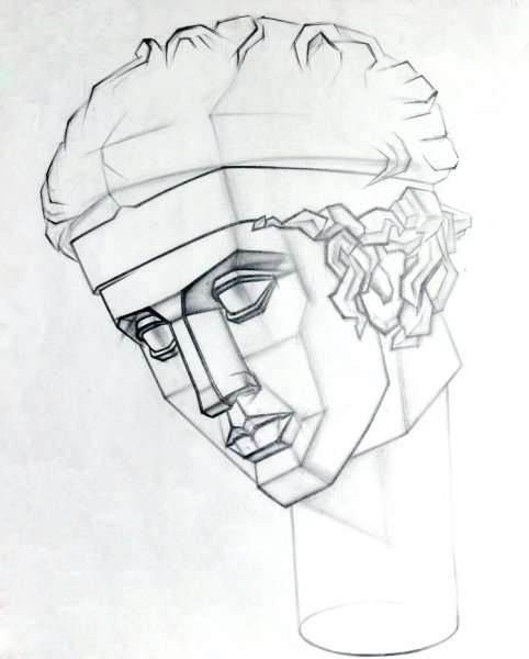 Аполлон Бельведерский гипсовая голова