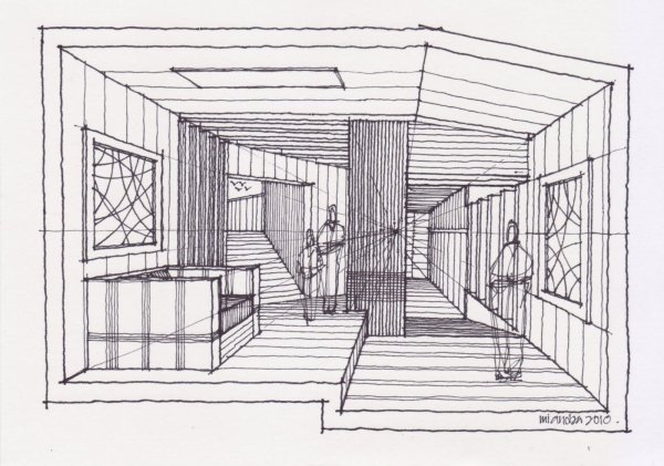 Интерьер в перспективе чертеж