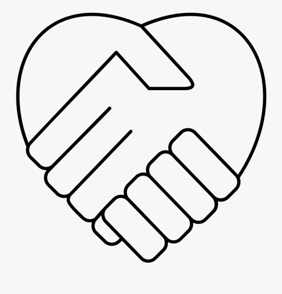 Рукопожатие в форме сердца