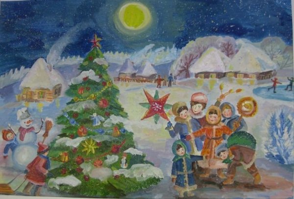 Рисунок на тему новогодний праздник