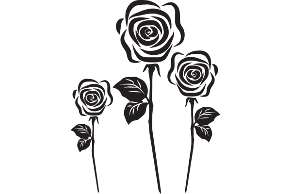 Цветок черный контур