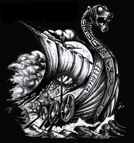 Драккар викингов вектор