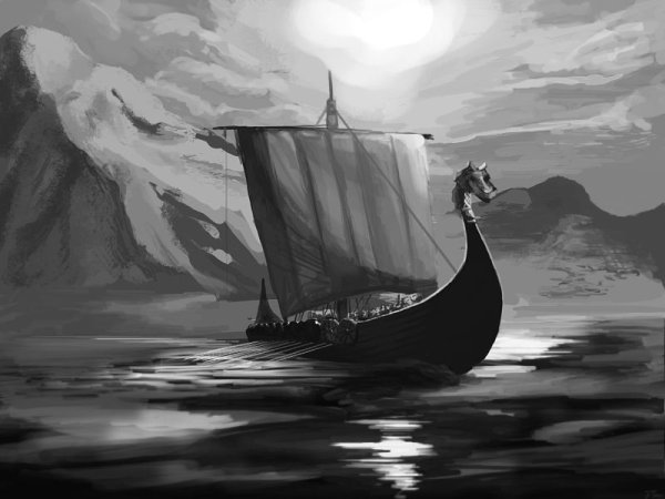 Рисунок Драккара викингов