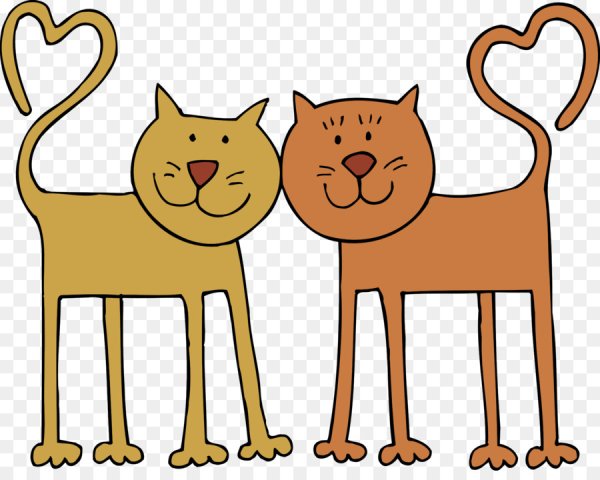 Рисунки влюбленных котов