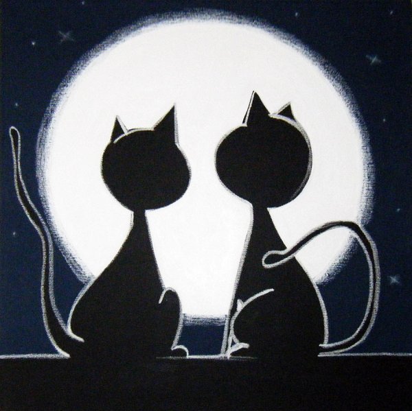 Трафарет коты на крыше