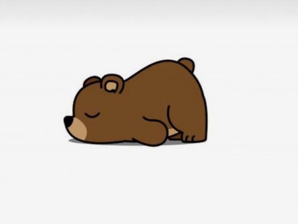 Мультяшный медведь лежит